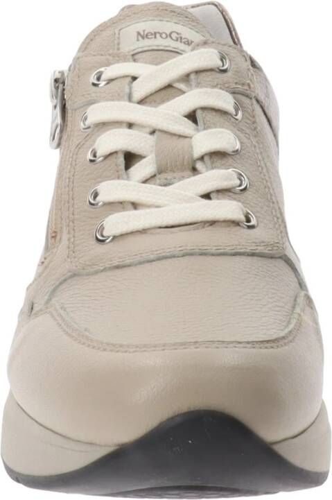 Nerogiardini Leren Sneakers voor Vrouwen Beige Dames