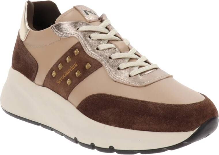 Nerogiardini Leren Sneakers voor Vrouwen Brown Dames