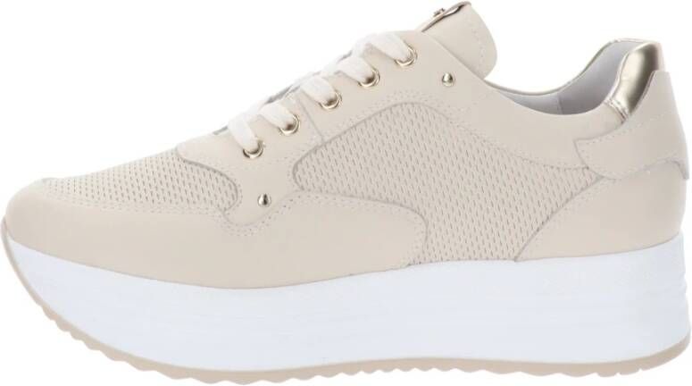 Nerogiardini Leren Veterschoenen voor Dames Beige Dames