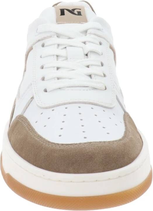 Nerogiardini Leren Vetersneakers Beige Dames