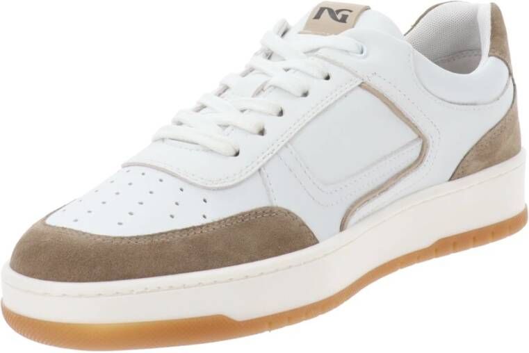 Nerogiardini Leren Vetersneakers Beige Dames