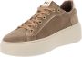 Nerogiardini Leren Vetersneakers voor Dames Beige Dames - Thumbnail 4