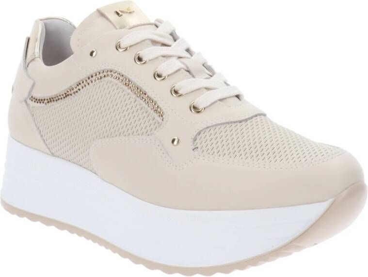 Nerogiardini Leren Vetersneakers White Dames