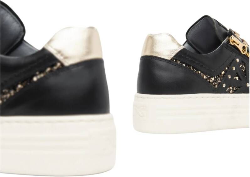 Nerogiardini Luxe Sneaker met Metallic Platform Sole Black Dames