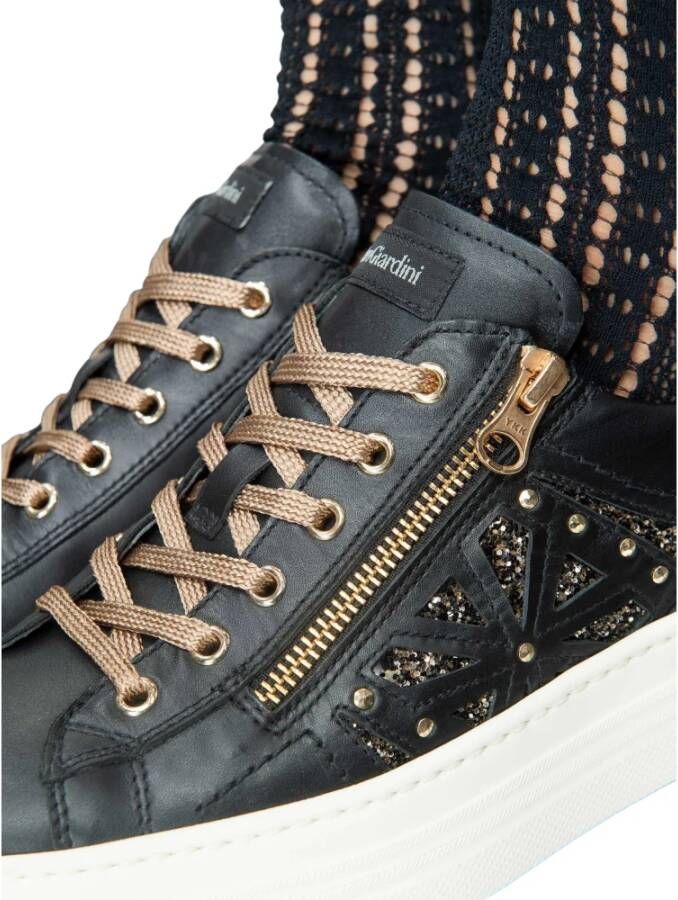 Nerogiardini Luxe Sneaker met Metallic Platform Sole Black Dames