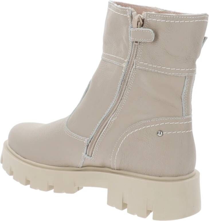 Nerogiardini Meisjes Leren Enkellaarsjes Beige Dames