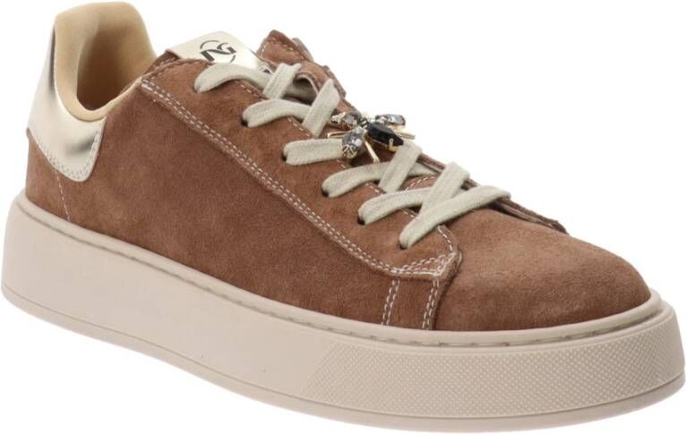 Nerogiardini Meisjes Leren Sneakers Stijlvol Comfortabel Beige Dames