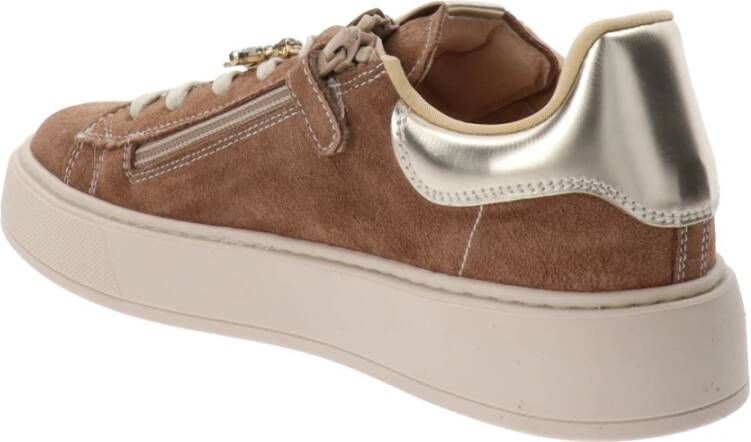 Nerogiardini Meisjes Leren Sneakers Stijlvol Comfortabel Beige Dames