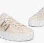 Nerogiardini Beige Lage Sneakers met Goudkleurige Accenten Beige Dames - Thumbnail 7