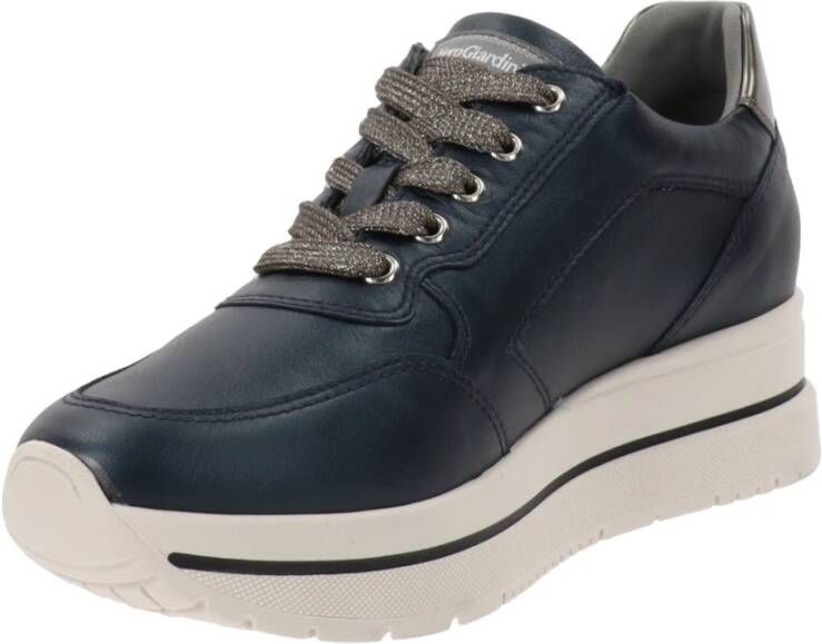 Nerogiardini Moderne Leren Sneakers voor Vrouwen Blue Dames