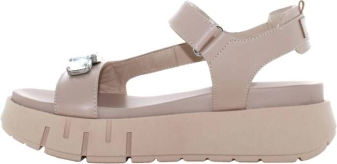 Nerogiardini Platform Sandalen voor Vrouwen Beige Dames