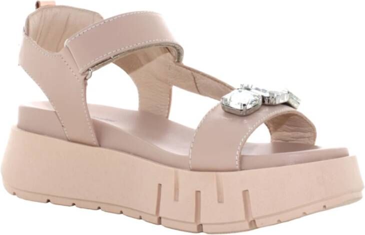 Nerogiardini Platform Sandalen voor Vrouwen Beige Dames