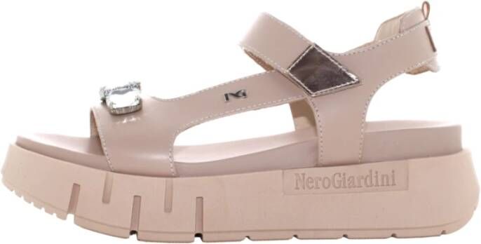 Nerogiardini Platform Sandalen voor Vrouwen Beige Dames