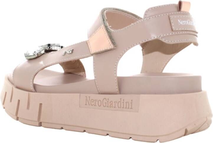 Nerogiardini Platform Sandalen voor Vrouwen Beige Dames