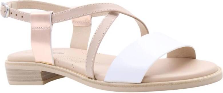 Nerogiardini Platte sandalen voor vrouwen White Dames