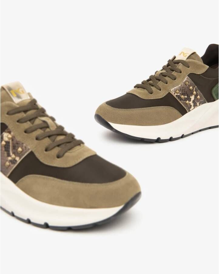 Nerogiardini Sneakers van suède en leer voor dames Brown Dames