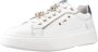 Nerogiardini Witte leren sneakers met blauwe metallic details White Dames - Thumbnail 6