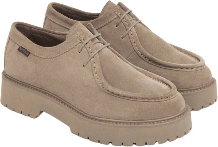 Nerogiardini Stijlvolle veterschoenen met mocassin-stiksels Beige Dames