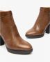 Nerogiardini Studded Leren Enkellaarzen Rits Sluiting Brown Dames - Thumbnail 4