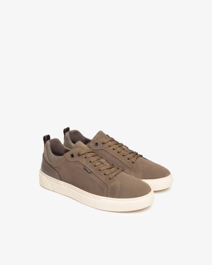 Nerogiardini Suède en stoffen herensneakers Beige Heren