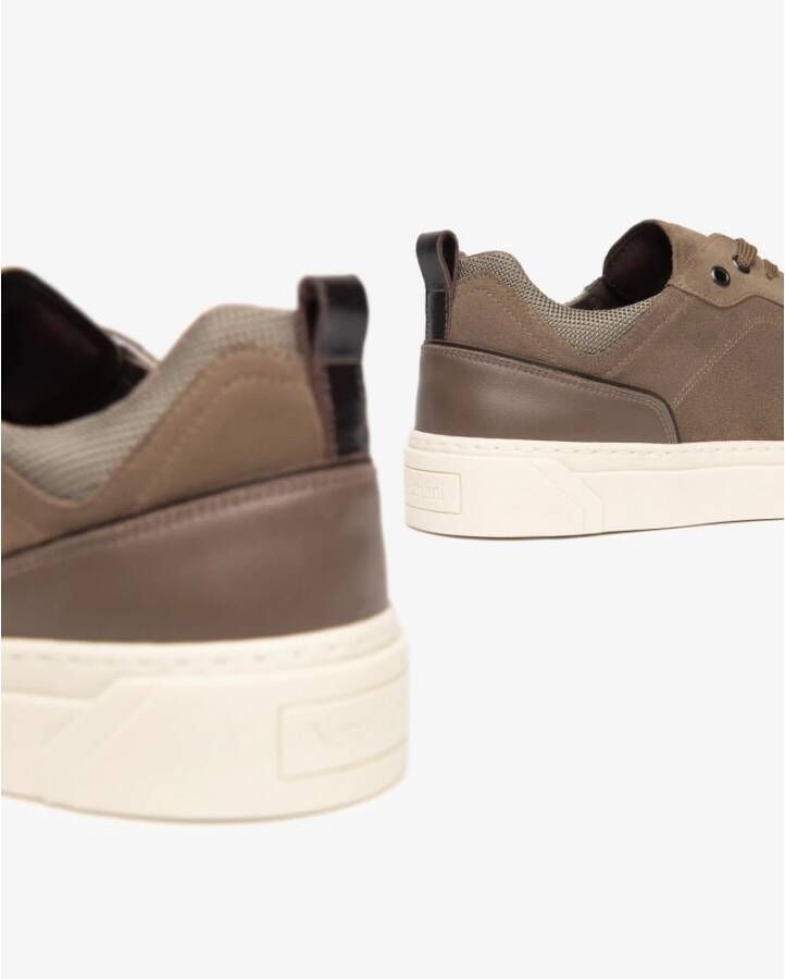 Nerogiardini Suède en stoffen herensneakers Beige Heren