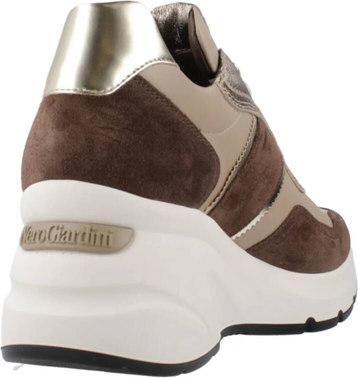 Nerogiardini Leren Damessneakers Comfort en Stijl Brown Dames