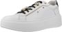 Nerogiardini Witte leren sneaker met platinadetails White Dames - Thumbnail 7