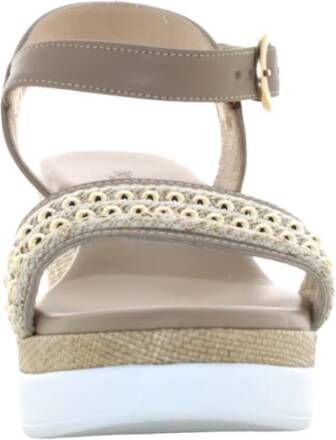 Nerogiardini Wig Sandalen voor Vrouwen Beige Dames