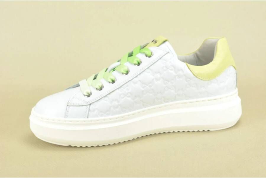 Nerogiardini Wit + Groen Sneaker N. DZ. White Dames