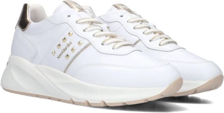 Nerogiardini Witte Leren Lage Sneakers White Dames