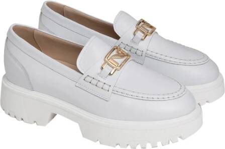 Nerogiardini Witte Leren Sandalen Klassieke Stijl White Dames