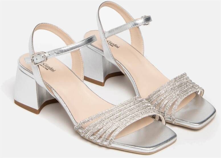 Nerogiardini Zilveren Glam Sandalen Gray Dames