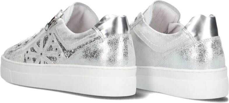 Nerogiardini Zilveren Lage Sneakers met Glitters Gray Dames