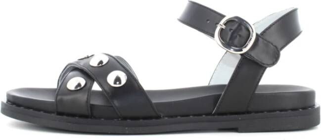 Nerogiardini Zwarte Lage Hak Sandalen voor Vrouwen Black Dames