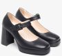 Nerogiardini Zwarte leren blokhak schoenen Black Dames - Thumbnail 2