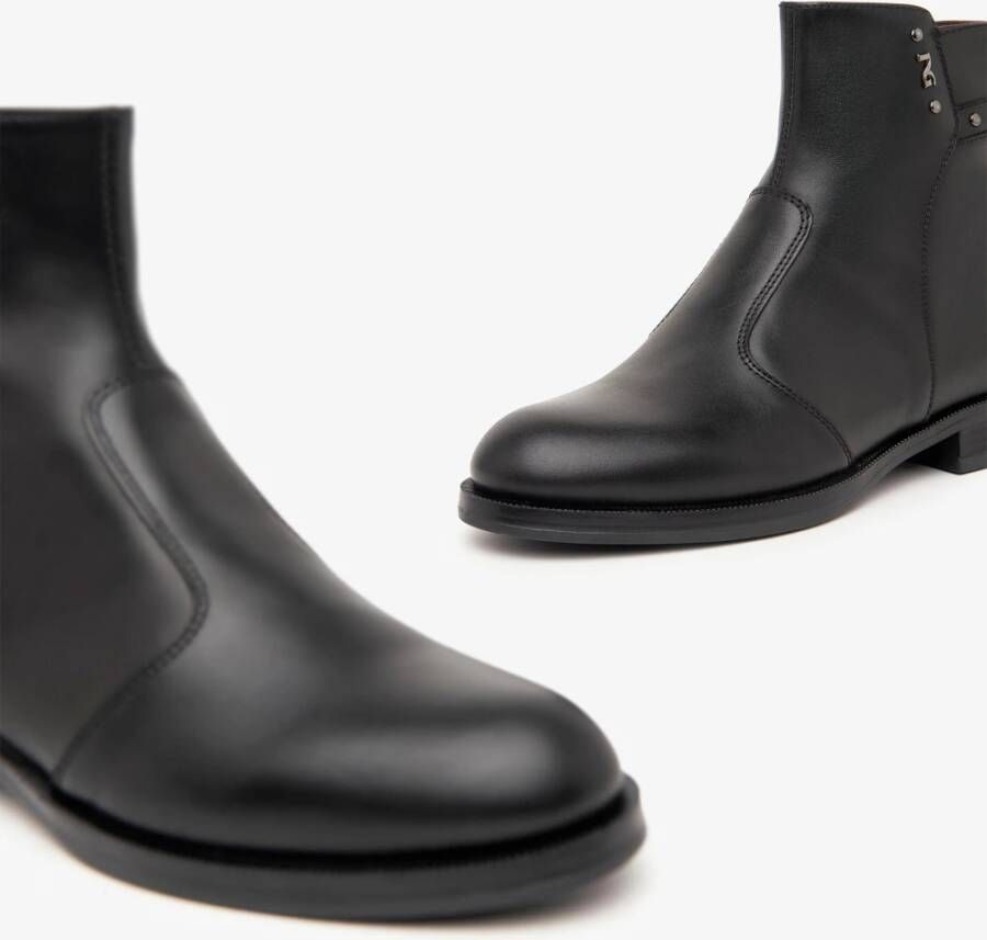 Nerogiardini Zwarte leren blokhak schoenen Black Dames