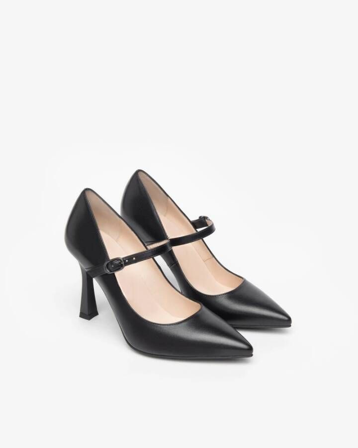 Nerogiardini Zwarte Leren Gesp Pumps Black Dames