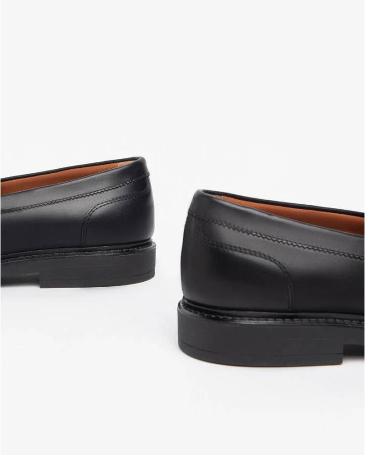 Nerogiardini Zwarte leren heren loafers met band Black Heren