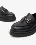 Nerogiardini Zwarte leren loafers met metalen klem Black Dames - Thumbnail 8