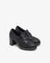 Nerogiardini Zwarte leren loafers met metalen klem Black Dames - Thumbnail 16