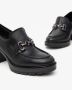 Nerogiardini Zwarte leren loafers met metalen klem Black Dames - Thumbnail 17