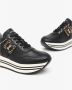 Nerogiardini Zwarte leren platform sneakers Black Dames - Thumbnail 3