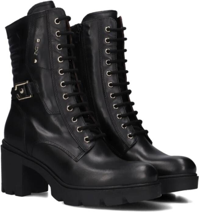 Nerogiardini Zwarte Leren Veterschoenen Black Dames