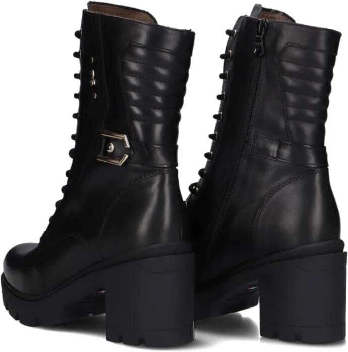 Nerogiardini Zwarte Leren Veterschoenen Black Dames