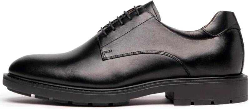 Nerogiardini Zwarte Leren Veterschoenen Black Heren