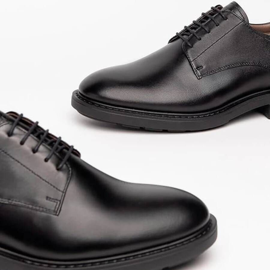 Nerogiardini Zwarte Leren Veterschoenen Black Heren