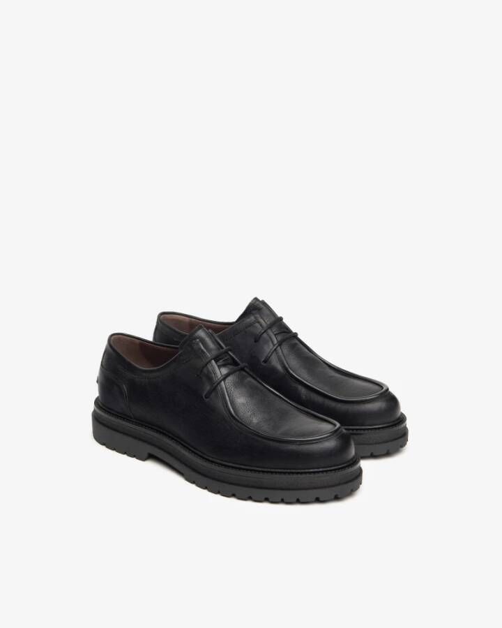 Nerogiardini Zwarte platte schoenen Paraboot stijl Black Heren