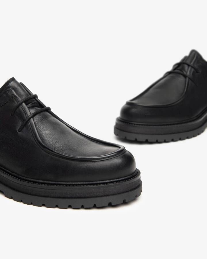 Nerogiardini Zwarte platte schoenen Paraboot stijl Black Heren