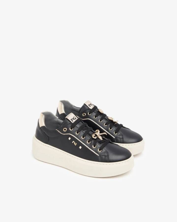 Nerogiardini Zwarte Sneakers Plat Black Dames