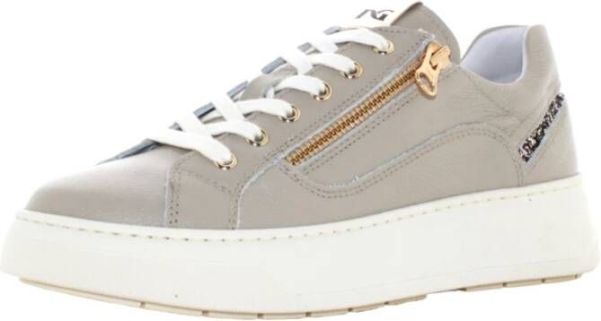 Nerogiardini Zwarte sneakers voor vrouwen Beige Dames